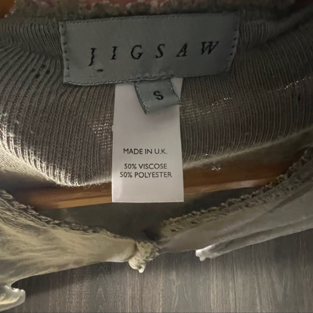 Jigsaw Olive Ribbed‎ Button Front Top Size Small - Picture 4 of 4